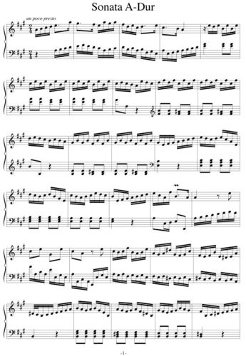Arnold Matthias Brunckhorst:
Sonata A-Dur für Cembalo